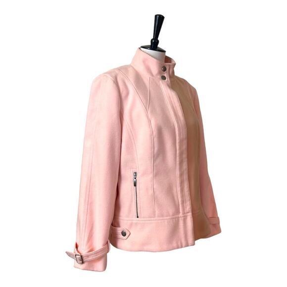 Chico’s Women’s Coat Moto Style Zip Front Jacket Pink Size 2 Women's Size M - Picture 2 of 14